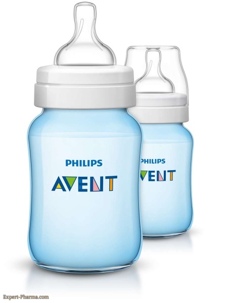 Expert Pharma : AVENT BIBERON /2 260ML BLEU 565/62